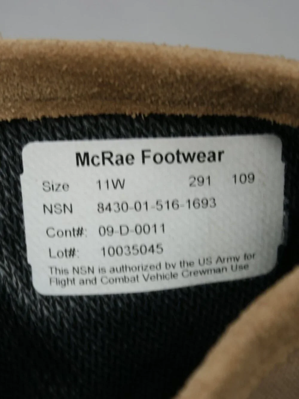 McRae Men's 11 W Wide US Army Military Coyote Tan Suede Gore-Tex Combat Boots